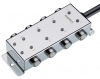 ASNBL 8/LED 5-4-320/5 M Rozdzielacz 8 portów M12 (4 stykowe - 1 sygnał na złącze), obudowa i złącza ze stali szlachetnej przewód PVC, długość 5m, LUMBERG, 58453